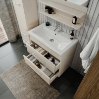 Тумба с раковиной Бриклаер Чили 80 светлая лиственница С