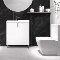 Тумба с раковиной Belux Даллас 60 R напольная, белая глянцевая