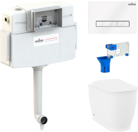 Комплект Lavinia Boho Унитаз приставной Bell Pro 33014040 + Крышка-сиденье Bell Pro 33290100 с микролифтом + Бачок скрытого монтажа RelFix 38020010 + Кнопка RelFix 3805003W + Дозатор RelFix 38040010