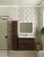 Шкаф пенал для ванной Style Line Атлантика 35 L, старое дерево