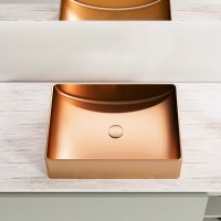 Накладная раковина AltroBagno Futuro 001015 RaSp 50 матовая медь, прямоугольная, нержавеющая сталь