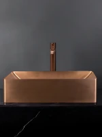 Накладная раковина AltroBagno Futuro 001015 RaSp 50 матовая медь, прямоугольная, нержавеющая сталь