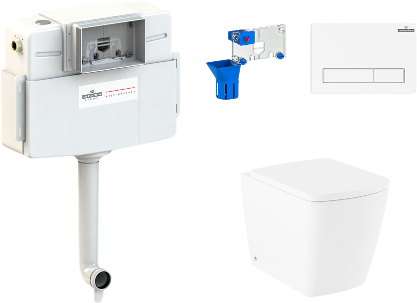Комплект Lavinia Boho Унитаз приставной Aveo Rimless 3306404R + Крышка-сиденье Aveo 33290600 с микролифтом + Бачок скрытого монтажа RelFix 38020010 + Кнопка RelFix 3805001W + Дозатор RelFix 38040010