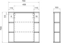 Мебель для ванной комнаты Vigo Nova 70 2 ящика, 1 дверца