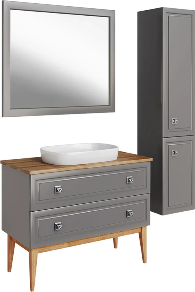 Мебель для ванной комнаты ASB-Woodline Каталина 100 grey
