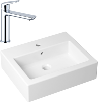 Комплект Накладная раковина Lavinia Boho Bathroom Sink 33311014 + Смеситель Wellsee ICON! for life 182301000 хром