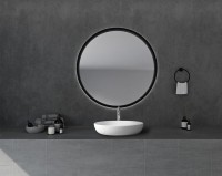 Накладная раковина Abber Stein AS2619 60 матовая белая, овальная, искусственный камень