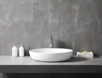 Накладная раковина Abber Stein AS2619 60 матовая белая, овальная, искусственный камень