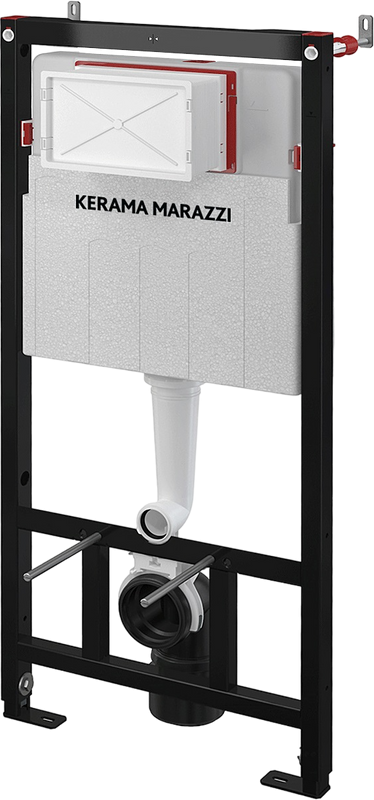 Комплект Унитаз подвесной KERAMA MARAZZI Modula MO.wc.02 безободковый, с микролифтом, глянцевый белый + Инсталляция + Кнопка FPS.A.RGM розовое матовое золото