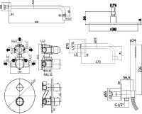 Душевой комплект Paffoni Light KITLIQ019NO139KING С ВНУТРЕННЕЙ ЧАСТЬЮ, верхний душ 30 см, с термостатом, черный