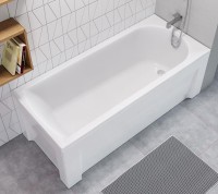 Акриловая ванна Alex Baitler Michigan 180x80 см, встраиваемая, белая, с экраном