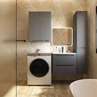 Тумба под раковину Style Line Марелла 60 подвесная, антискрейтч, серая