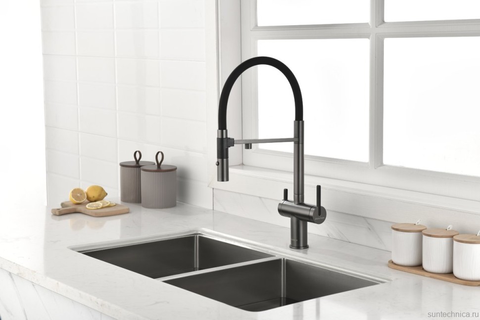 Смеситель для кухни Gravity, вороненая сталь, Gr213888-GM, Starke-Paulmark