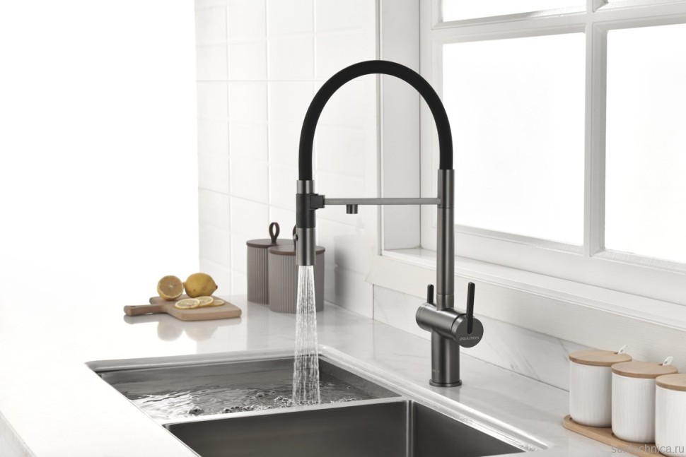 Смеситель для кухни Gravity, вороненая сталь, Gr213888-GM, Starke-Paulmark