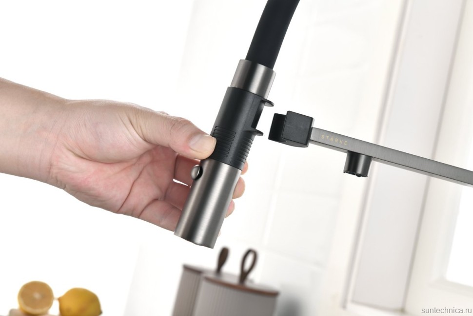 Смеситель для кухни Gravity, вороненая сталь, Gr213888-GM, Starke-Paulmark