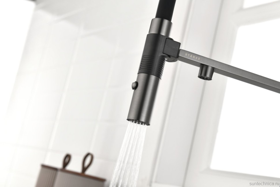 Смеситель для кухни Gravity, вороненая сталь, Gr213888-GM, Starke-Paulmark