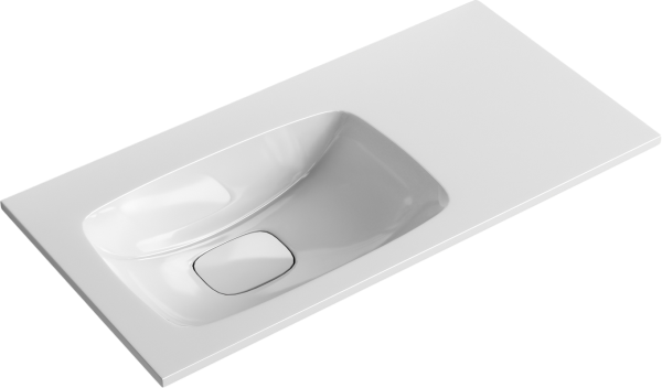 Мебельная раковина Aqwella 5 stars Malaga 92 L накладная, белая, прямоугольная, искусственный мрамор