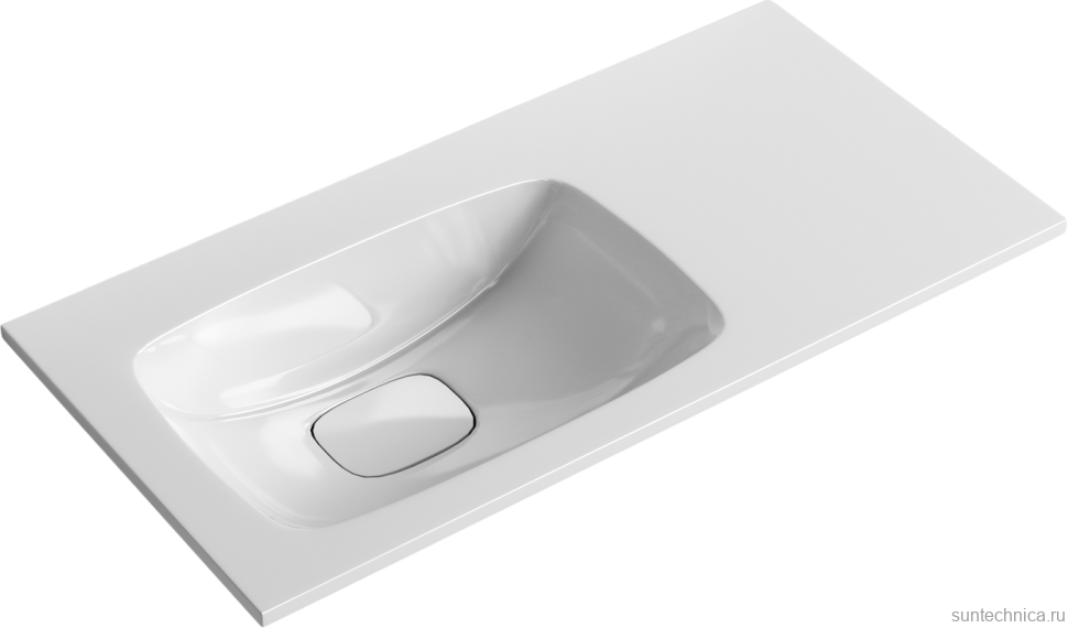 Мебельная раковина Aqwella 5 stars Malaga 92 L накладная, белая, прямоугольная, искусственный мрамор