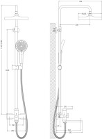 Душевая стойка BELZ B813 B24813-3 оружейная сталь