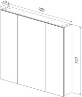 Зеркало-шкаф Lemark Universal 90