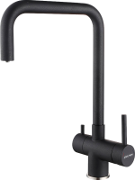 Комплект Мойка Paulmark Brilon PM104546-BLM черный металлик + Смеситель Wetter We213030-418 черный металлик