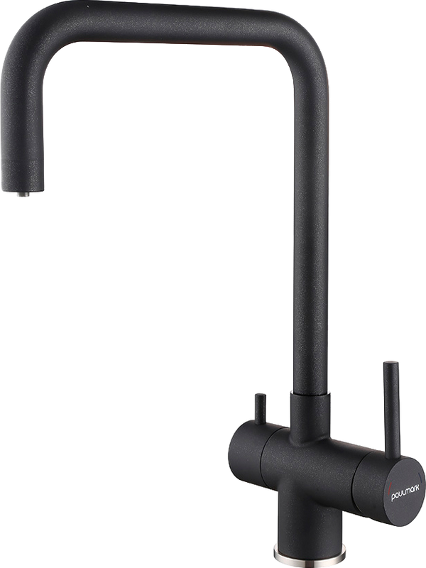 Комплект Мойка Paulmark Brilon PM104546-BLM черный металлик + Смеситель Wetter We213030-418 черный металлик