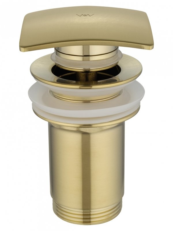 Донный клапан для раковины Wonzon & Woghand WW-88SS08-BG без перелива, брашированное золото