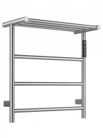 Полотенцесушитель электрический Wonzon & Woghand Bonn WW-AL402-BR 50x45 см, подключение справа, брашированный никель, лесенка, с полкой