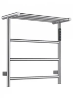 Полотенцесушитель электрический Wonzon & Woghand Bonn WW-AL402-BR 50x45 см, подключение справа, брашированный никель, лесенка, с полкой