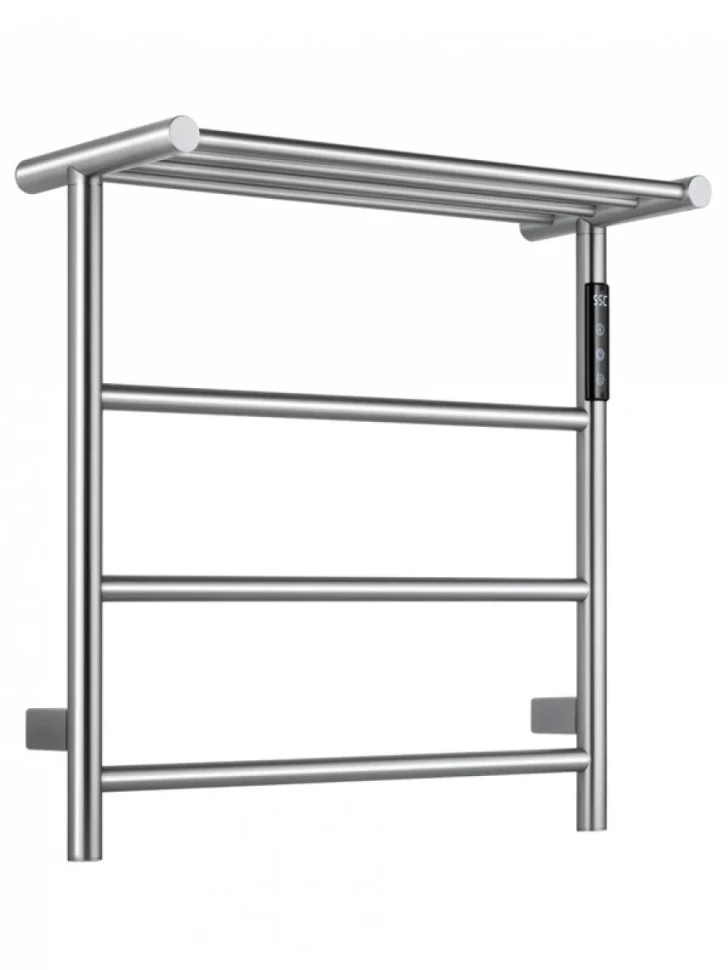 Полотенцесушитель электрический Wonzon & Woghand Bonn WW-AL402-BR 50x45 см, подключение справа, брашированный никель, лесенка, с полкой
