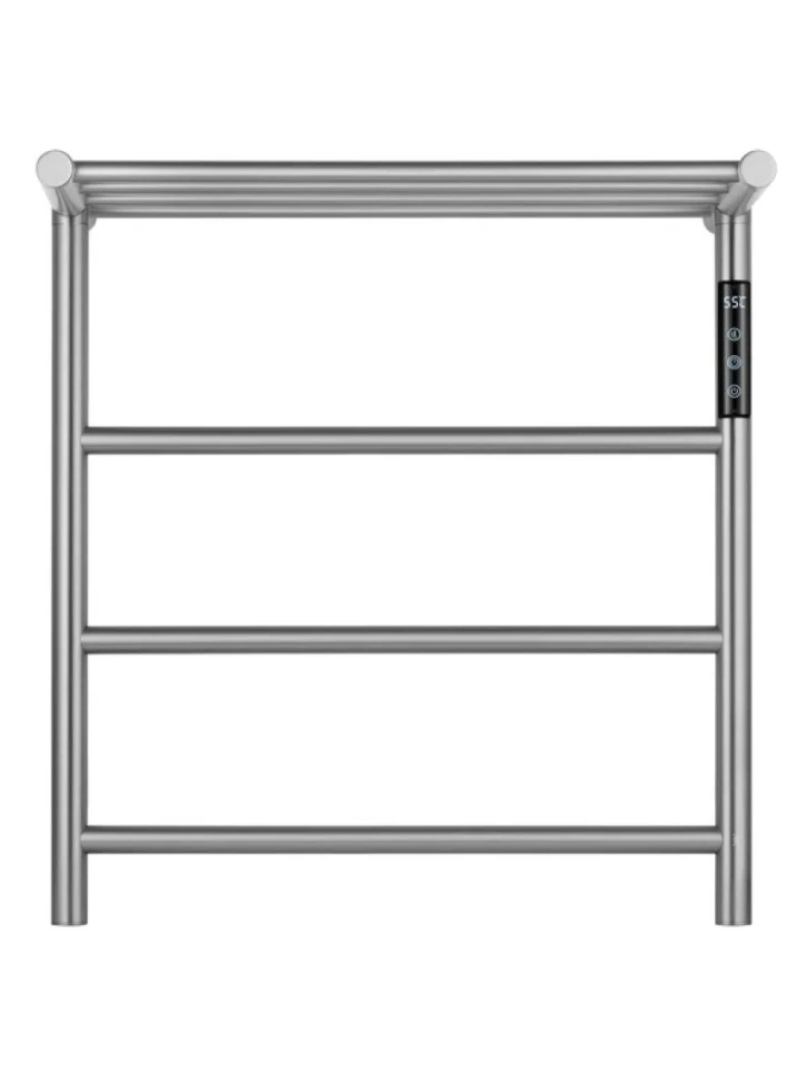 Полотенцесушитель электрический Wonzon & Woghand Bonn WW-AL402-BR 50x45 см, подключение справа, брашированный никель, лесенка, с полкой