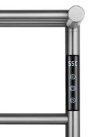 Полотенцесушитель электрический Wonzon & Woghand Bonn WW-AL402-BR 50x45 см, подключение справа, брашированный никель, лесенка, с полкой