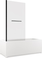 Шторка на ванну Allen Brau Priority 3.31022.BBA 80 см, профиль черный браш, стекло прозрачное Optiwhite