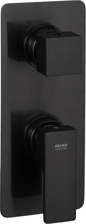 Встраиваемый смеситель для душа и ванны Remer Absolute AU92KBCFP С ВНУТРЕННЕЙ ЧАСТЬЮ, черный хром брашированный