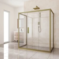 Душевой уголок Kubele DE019 R3U-CLN-BR 140х80 см, профиль бронза