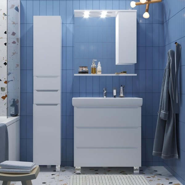 Мебель для ванной комнаты 1MarKa Кода 80Н белый глянец