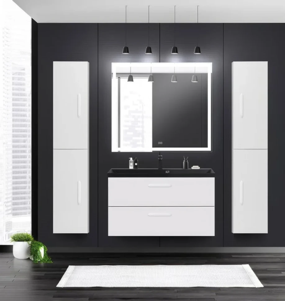Шкаф пенал для ванной BelBagno Aurora 30 R bianco lucido (ручки на выбор)