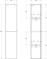 Шкаф пенал для ванной BelBagno Aurora 30 R bianco lucido (ручки на выбор) Шкаф пенал для ванной BelBagno Aurora 30 R bianco lucido (ручки на выбор)