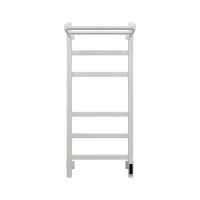 Полотенцесушитель электрический Grota Tela 430х1000 RAL9016 EL 100x45 см, подключение справа, слева, скрытое подключение справа, матовый белый, лесенка, из стали, с полкой