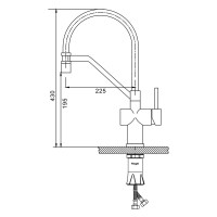 Смеситель для кухни со съемным изливом на магните Raglo R86.41.03, золотой сатин