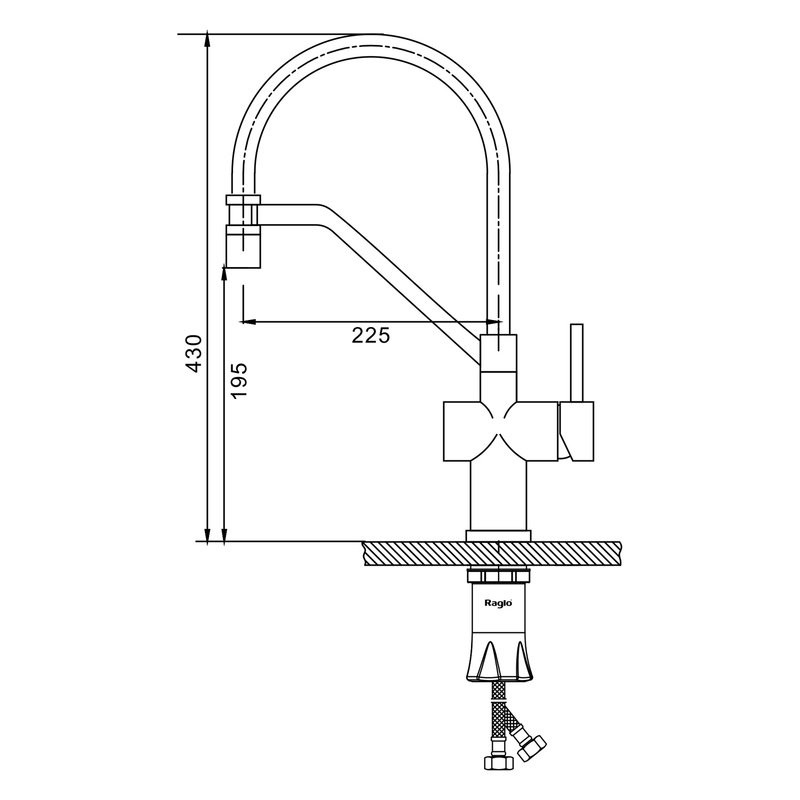 Смеситель для кухни со съемным изливом на магните Raglo R86.41.03, золотой сатин