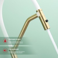 Смеситель для кухни со съемным изливом на магните Raglo R86.41.03, золотой сатин