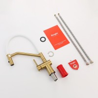 Смеситель для кухни со съемным изливом на магните Raglo R86.41.03, золотой сатин