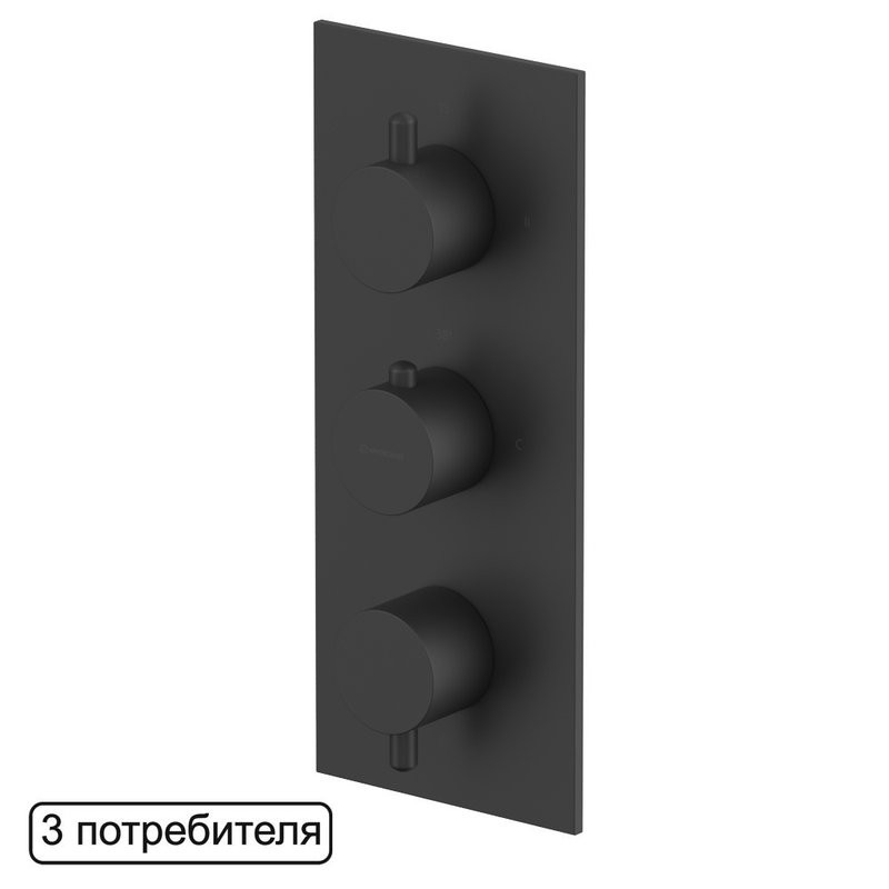 Душевой комплект WHITECROSS Y YSET11TOPBL С ВНУТРЕННЕЙ ЧАСТЬЮ, черный матовый