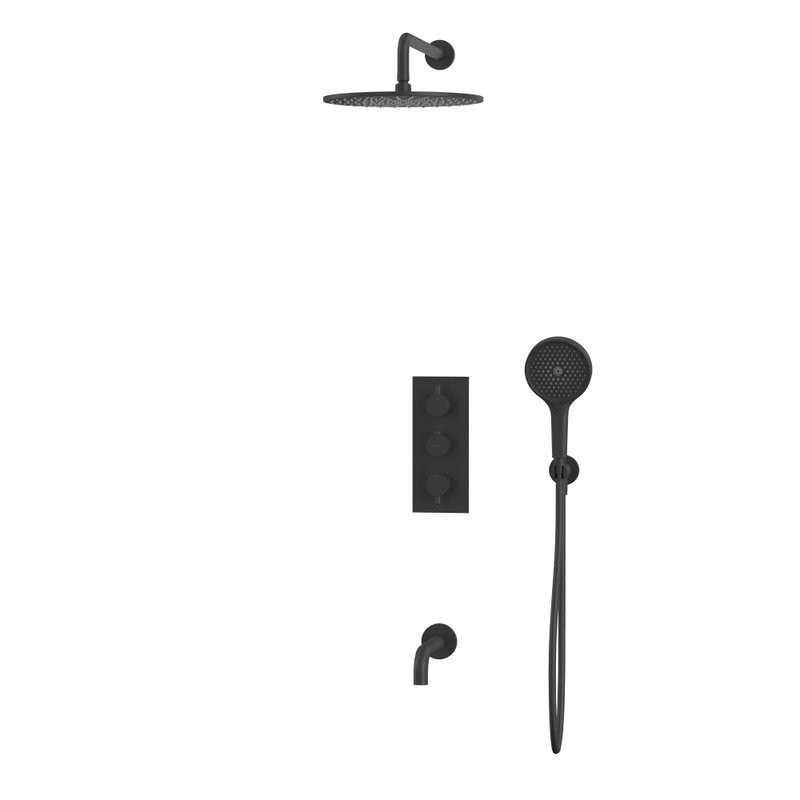 Душевой комплект WHITECROSS Y YSET11TOPBL С ВНУТРЕННЕЙ ЧАСТЬЮ, черный матовый