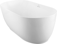Акриловая ванна BelBagno BB413 170x80 см, отдельностоящая, белая матовая, овальная, со сливом-переливом, с донным клапаном, фурнитура белая