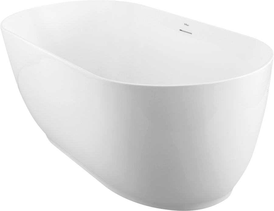Акриловая ванна BelBagno BB413 170x80 см, отдельностоящая, белая матовая, овальная, со сливом-переливом, с донным клапаном, фурнитура белая