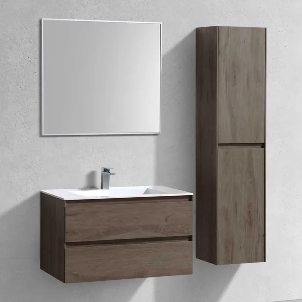 Мебель для ванной комнаты Vincea Luka 80 2 ящика, темный дуб