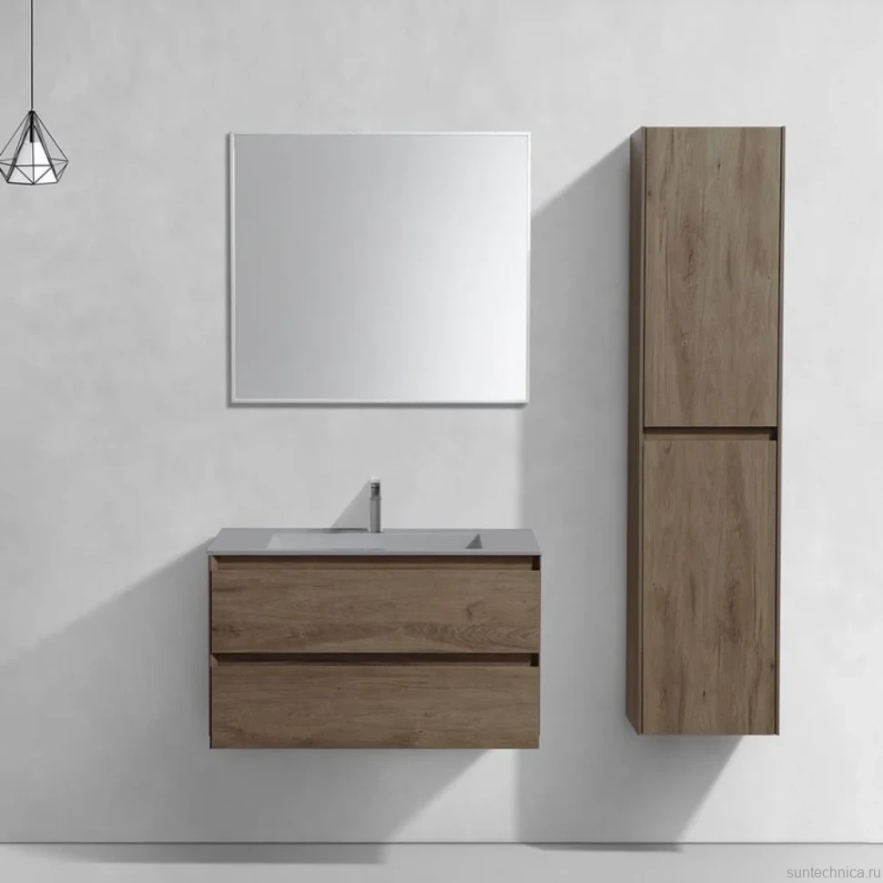 Мебель для ванной комнаты Vincea Luka 80 2 ящика, темный дуб