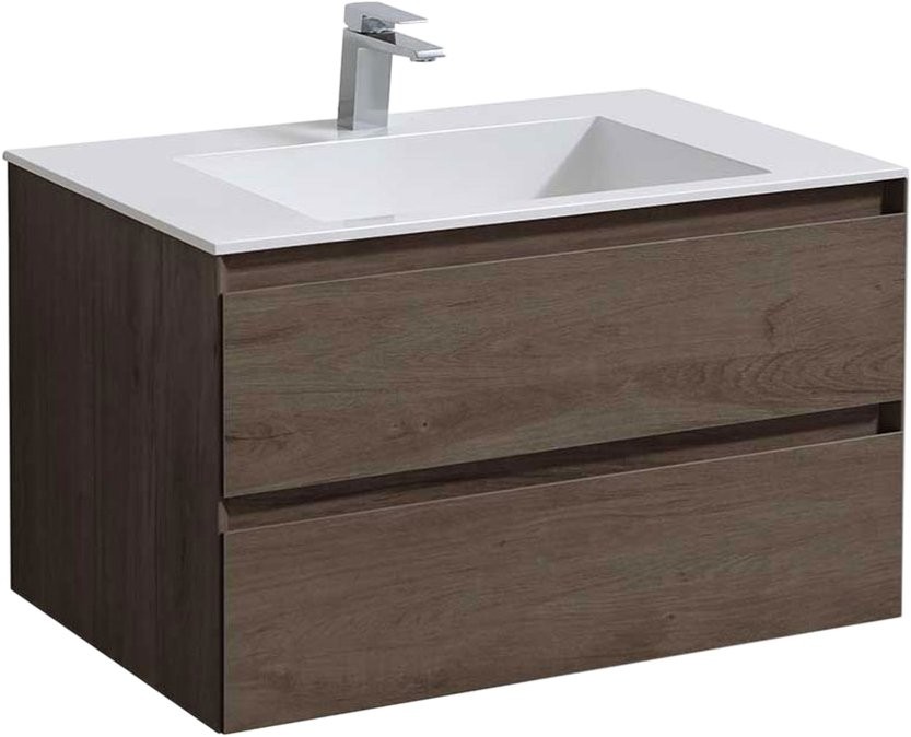 Мебель для ванной комнаты Vincea Luka 80 2 ящика, темный дуб